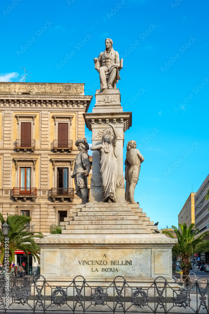 Statue of Vincenzo Bellini. Catania, Sicily, Italy