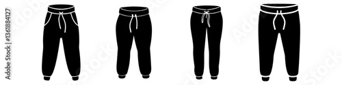 sweatpants icon, sweatpants silhouette vector illustration-simple silhouette illustration of sweatpants, perfect for sweatpants logos and icons