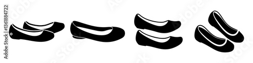 ballet flats icon, ballet flats silhouette vector illustration-simple silhouette illustration of ballet flats, perfect for ballet flats logos and icons