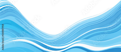 Abstract Blue and White water ocean Curve Background Template with a Modern Light Blue Gradient Design, Perfect for Posters, Brochures, Websites, and Flyers
