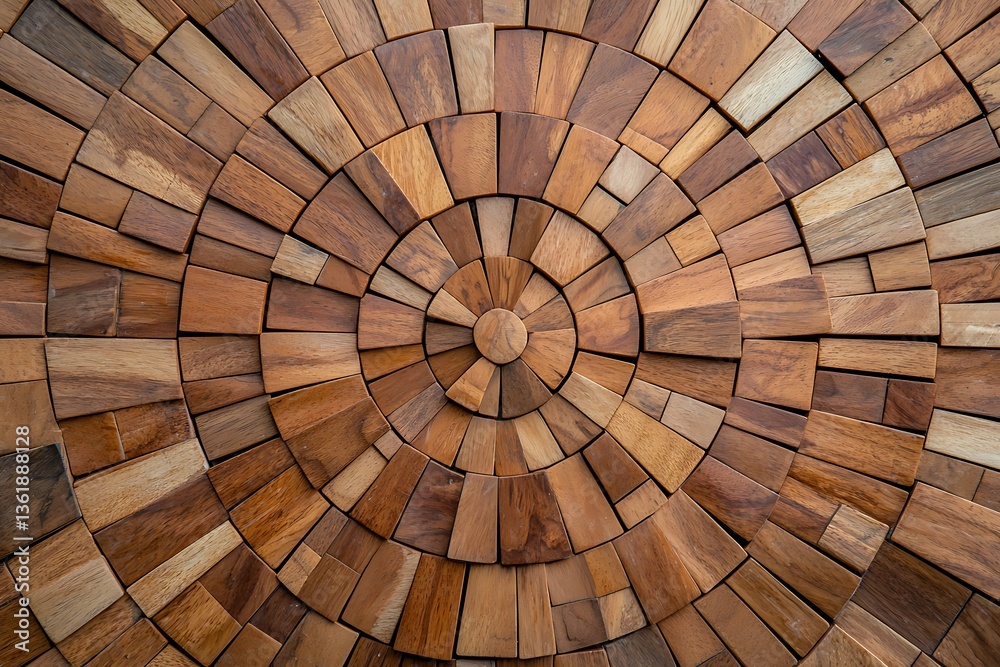 Naklejka premium Wood Panel Circle Design