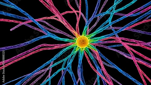 Neural network in the representation of artificial intelligence.