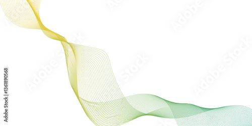 Green white wave line abstract green curve isolated on white or transparent, abstract vector modern gradient white background, soft background for modern abstract design.