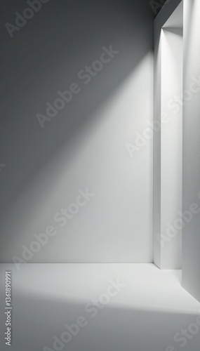 Gray studio background with soft lighting and a 3D room lightbox providing a modern and elegant setting for product photography or design showcases, gray,  background