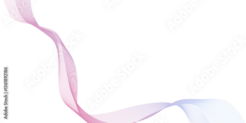 abstract pink wave line abstract background, the wave line is very long and has a lot of detail, abstract Pink Wave Pattern on White background for technology and design.