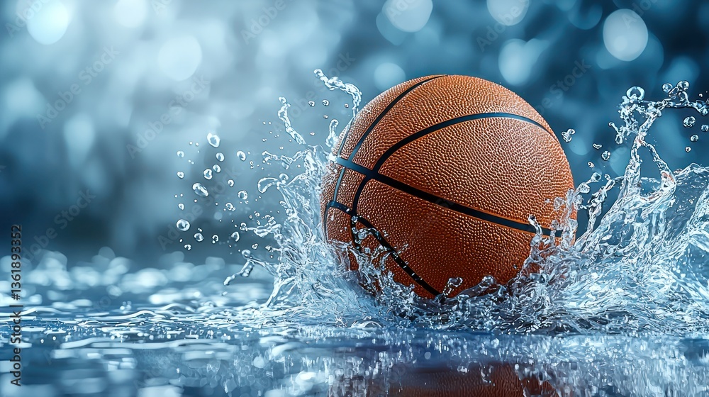 Basketball splashing in water Basketball splashing in water
