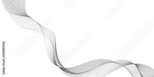 abstract background with black waves line, abstract vector modern background with grey wavy lines and particles, digital frequency track equalizer stylized line art background.