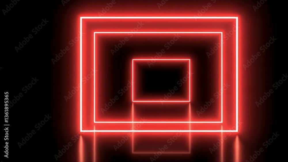Abstract Red Neon Frame Reflection Abstract Red Neon Frame Reflection