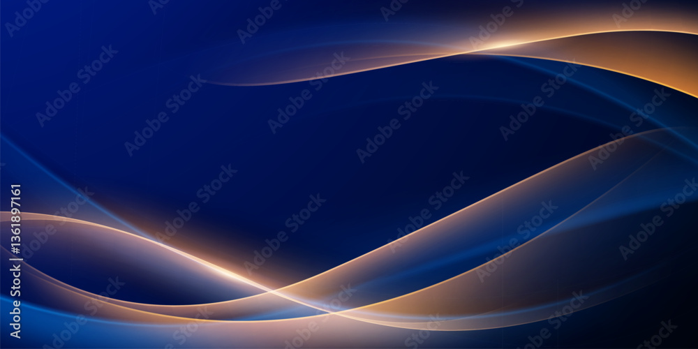 blue abstract background with luxury golden elements vector illustration