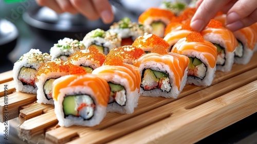 Delicious Salmon Sushi Platter
