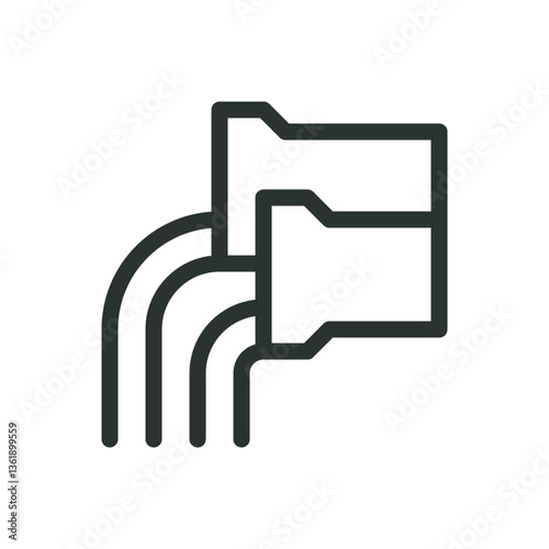 Wastewater line icon, waste water vector symbol with editable stroke