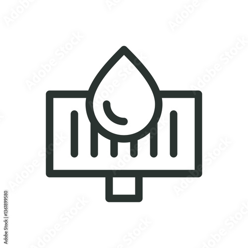 Drainage system line icon, drain vector symbol with editable stroke