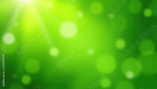 Green abstract background with blurred bokeh lights creating a serene and dreamy atmosphere, perfect for spring banners and copy space,  blurred,  background