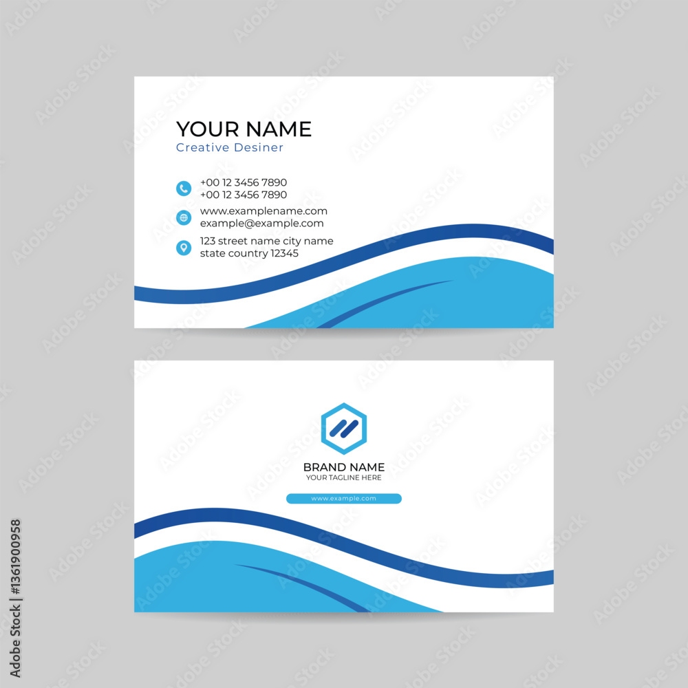 Naklejka premium business card flat design template vector