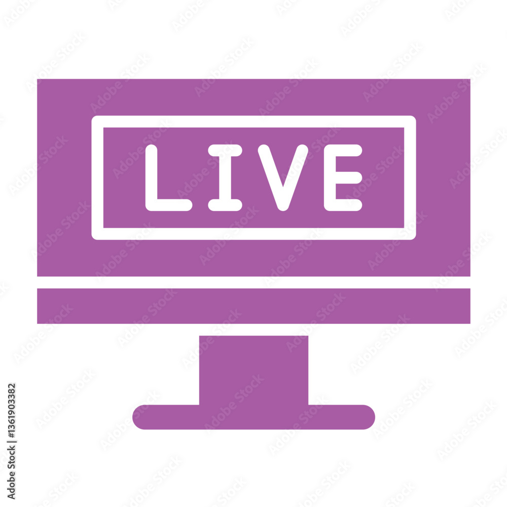 Live Stream Vector Icon Design Illustration Live Stream Vector Icon Design Illustration