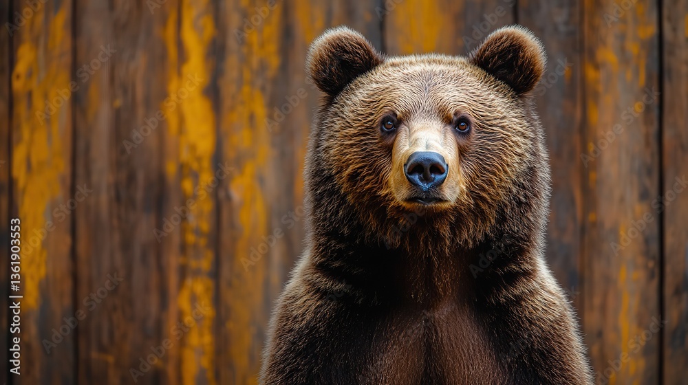 Obraz premium bear on a wooden background