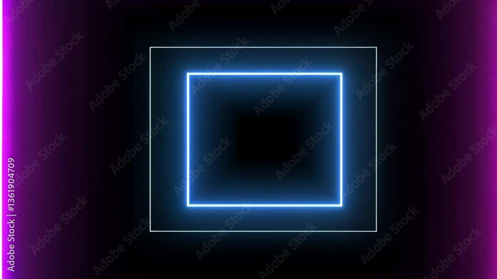 Neon Lights Abstract Square Glowing Frame Background Neon Lights Abstract Square Glowing Frame Background