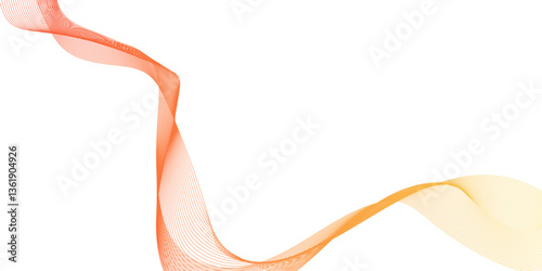 abstract modern stylish dynamic orange wave background, geometric backgrounds. design template for cover business, golden smoke curve placed on white or transparent background.
