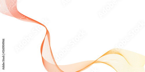 abstract modern stylish dynamic orange wave background, geometric backgrounds. design template for cover business, golden smoke curve placed on white or transparent background.