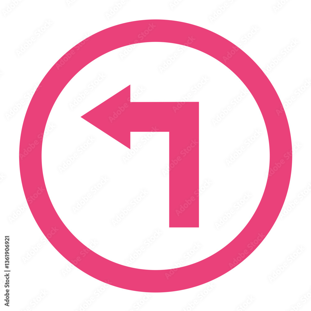 Left way Vector Icon Design Illustration Left way Vector Icon Design Illustration