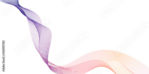 Creative wave line white background flowing lines in modern abstract artistic expression, abstract background with purple and pink wave vector illustration, Soft abstract blue gradient background.