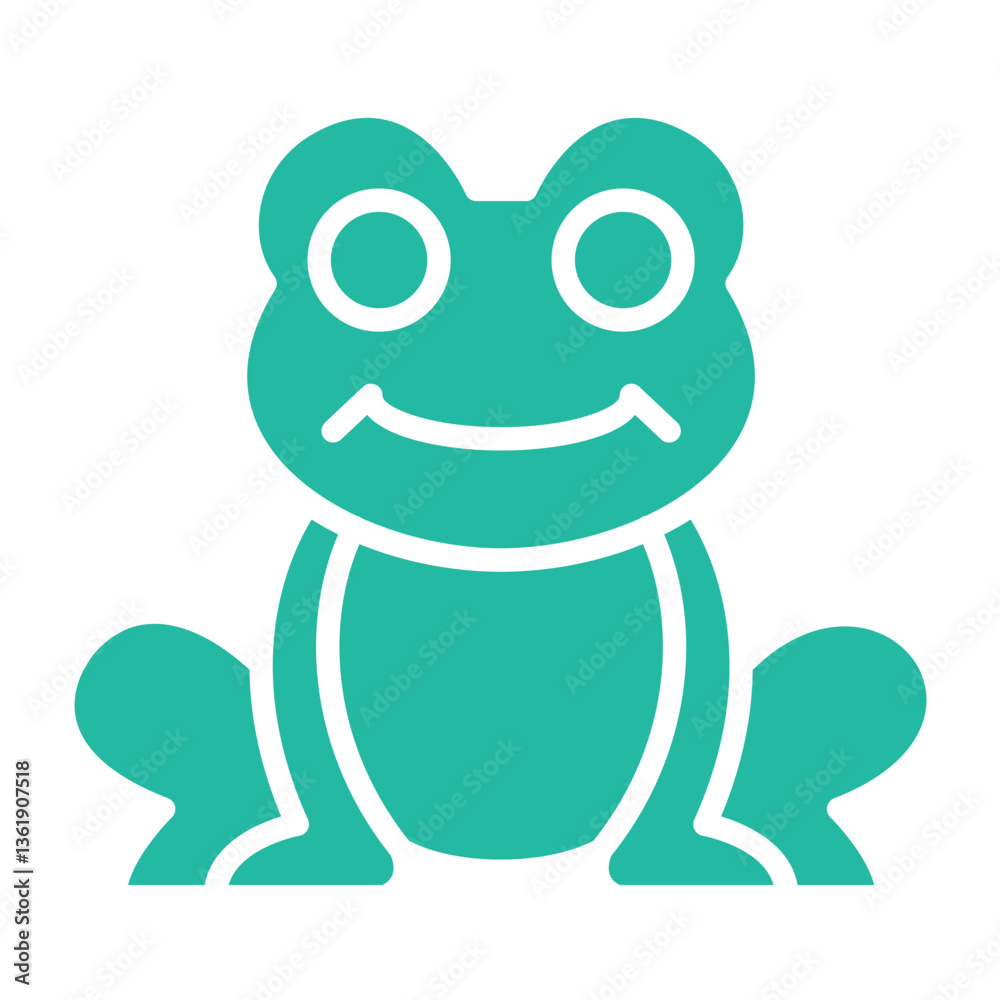 Fototapeta premium Frog Vector Icon Design Illustration