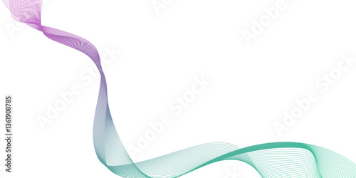 abstract blue or pink waves isolated on white background, abstract wavy lines pattern background, corner line mesh wave gradient design element vector.