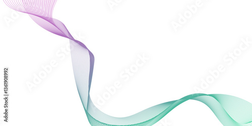 abstract blue or pink waves isolated on white background, abstract wavy lines pattern background, corner line mesh wave gradient design element vector.