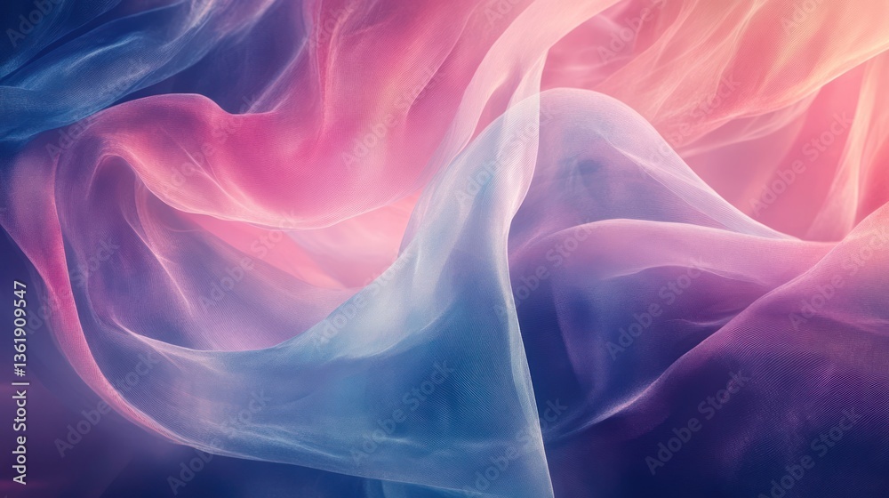 Obraz premium Abstract fabric texture, soft colors, vibrant hues, flowing fabric, design inspiration, fashion photography, background texture, aesthetic composition