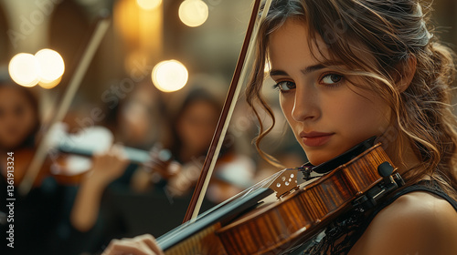young woman playing violin