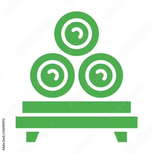 Hay Bale Vector Icon Design Illustration