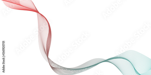 abstract multicolor gradient wave lines vector, illustration of abstract red gradient white background, flowing lines with gradient texture, abstract background of soft Waves in light green red line.