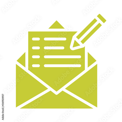 Write Mail Vector Icon Design Illustration
