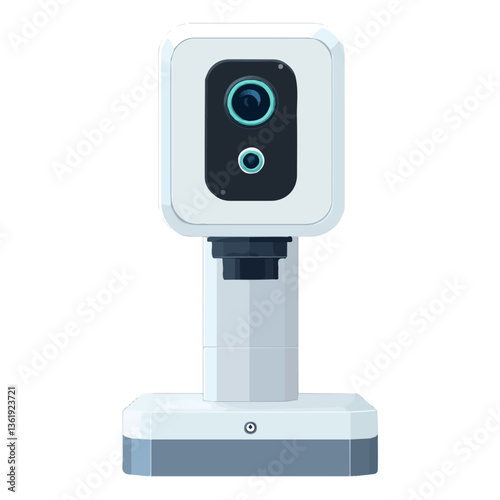 2D flat vector illustration High-Tech Microscope icon isolated on a white background.

