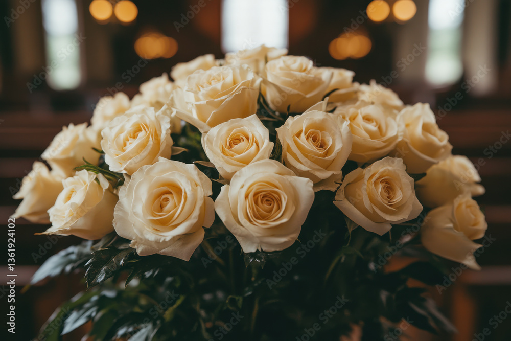 Obraz premium Peaceful Memorial Roses Bouquet