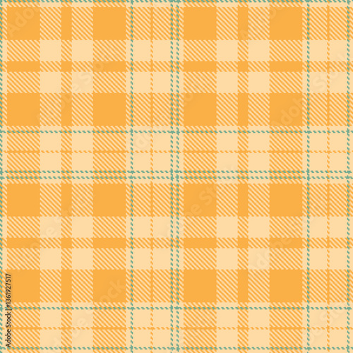 Soft Pale Peach Seamless Tartan with Light Butterscotch accents Textile Design