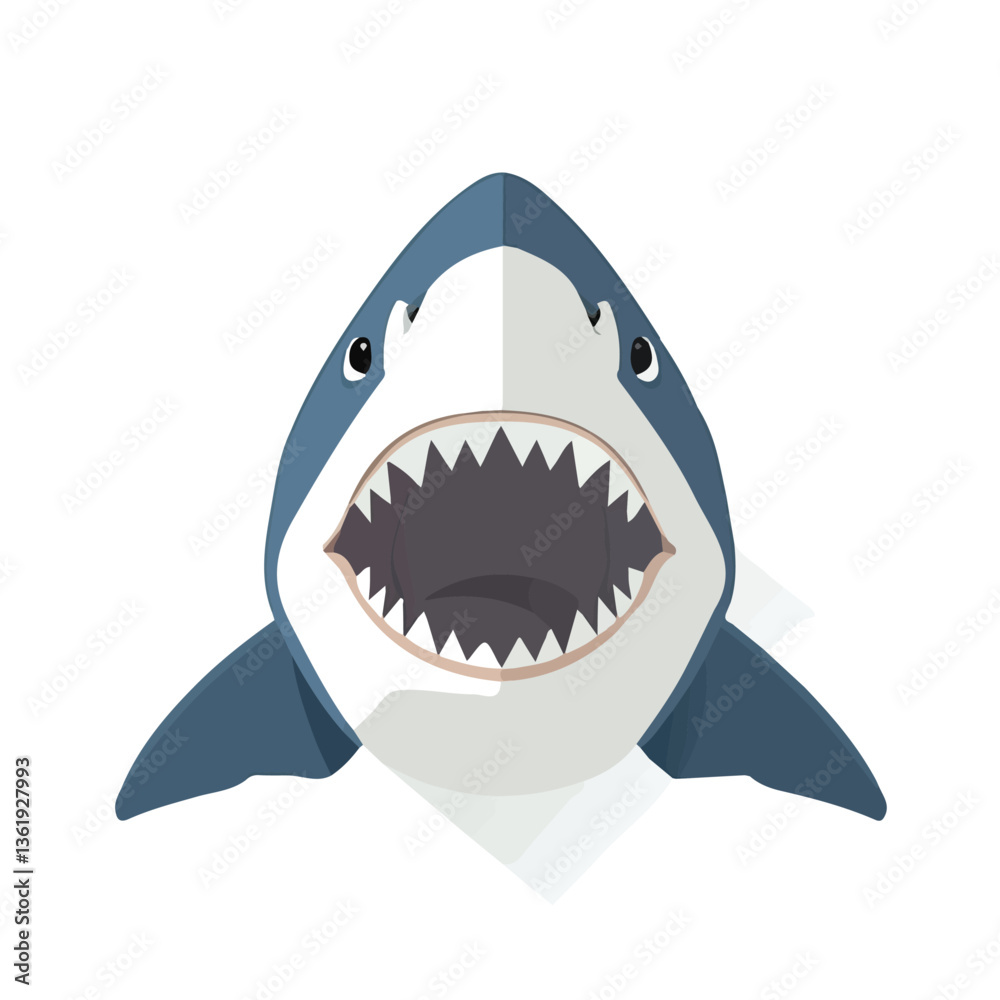 2D flat vector illustration Megalodon giant shark icon isolated on a white background.
2D flat vector illustration Megalodon giant shark icon isolated on a white background.