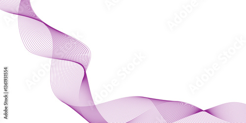 abstract Purple wave line background futuristic technology concept. vector illustration colorful gradient blue purple pink on white background, Purple smoke on white background.