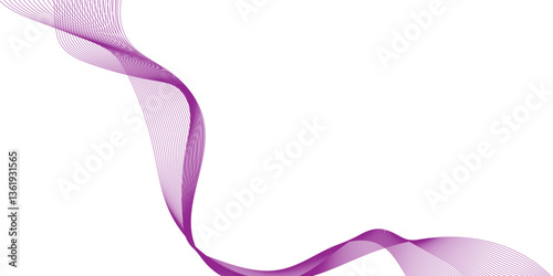 abstract Purple wave line background futuristic technology concept. vector illustration colorful gradient blue purple pink on white background, Purple smoke on white background.