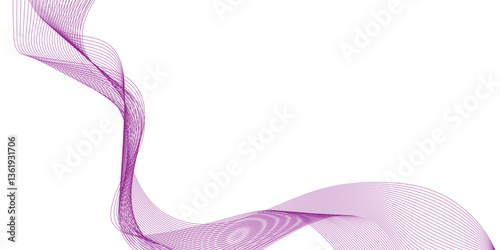 abstract Purple wave line background futuristic technology concept. vector illustration colorful gradient blue purple pink on white background, Purple smoke on white background.