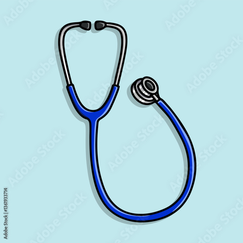 Blue Doctors stethoscope for medical examination