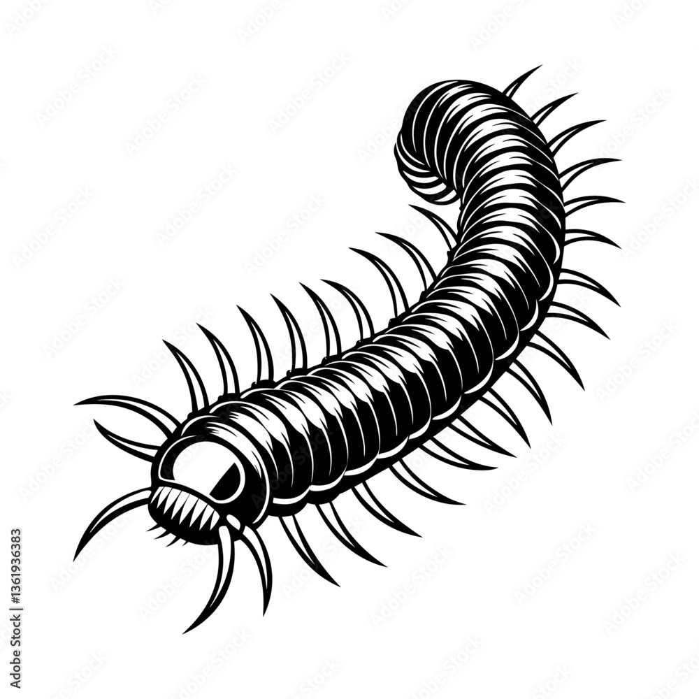 Obraz premium millipede silhouette vector