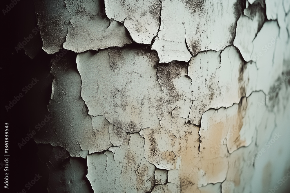 Obraz premium Old Cracked Painted Wall Texture with Grunge Effect and Pale Colors