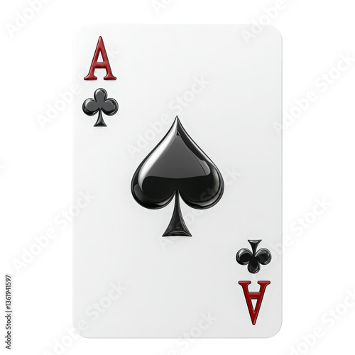Elegant rendition: the ace of spades card with stark, sleek aesthetic depiction isolated on transparent background