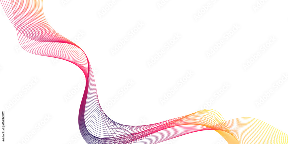 Fototapeta premium twisted curve lines and blend effect, Abstract gradient color wave line background, digital future technology concept, wave line patterned background illustration.