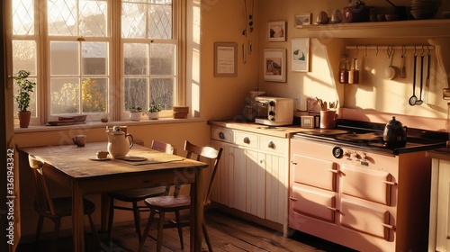 Sunlit Country Kitchen: Rustic Charm and Warmth