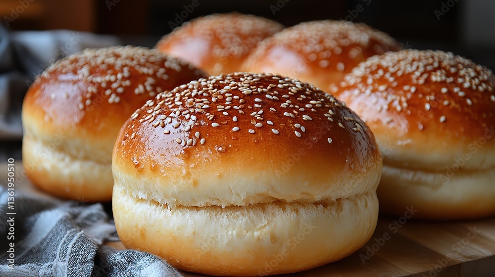 golden fluffy sesame topped bread rolls perfect for burgers sandwiches or as a side to meals soft texture,a lightly crisp crust golden fluffy sesame topped bread rolls perfect for burgers sandwiches or as a side to meals soft texture,a lightly crisp crust