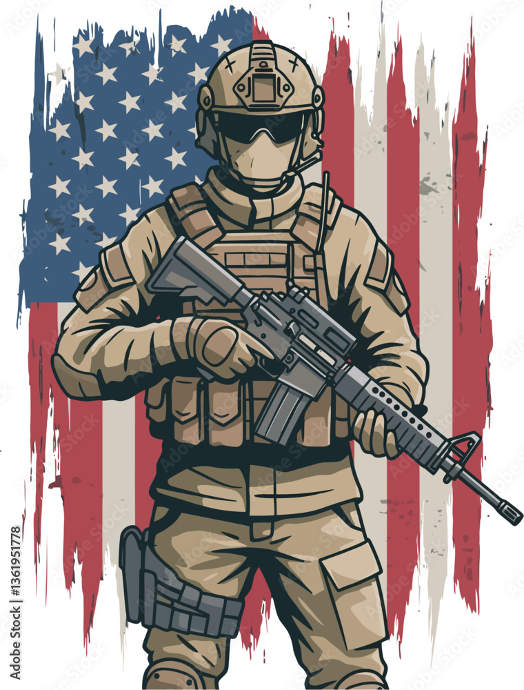 Fototapeta premium American army vector