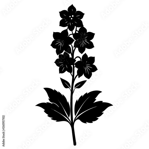 Beautiful Delphinium flower vector, perfect for floral-themed digital designs and print projects.