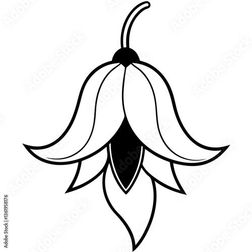  Beautiful bellflower vector graphic, perfect for floral designs, prints, and digital projects.